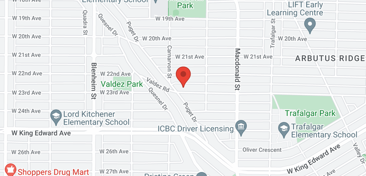 map of 2963 W 23RD AVENUE
